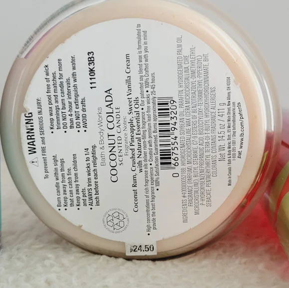 ⭕️SOLD⭕Bath & Body Works Sleigh Rides Snuggles Country Apple Mist Coconut Candle - Picture 3 of 8